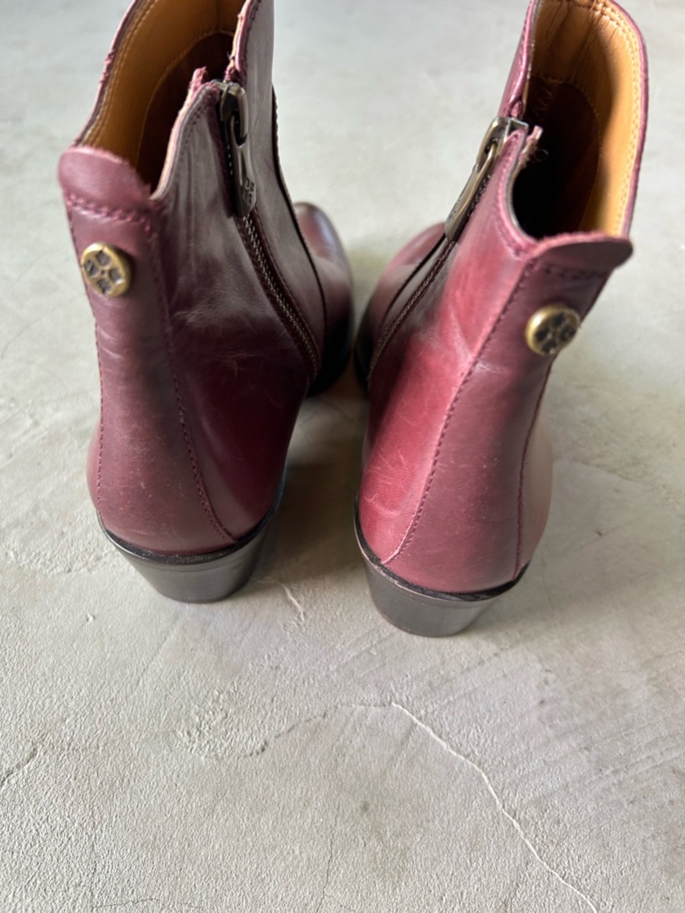 Patricia Nash | 'Suzanna' Leather Ankle Booties in Merlot - Picture 5 of 9
